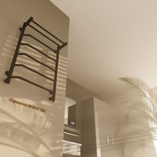 Электрический полотенцесушитель Altasan Горизонт П Горизонт8050ПЧМ с полкой Черный муар 80х50